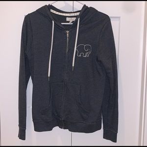 Ivory Ella Grey Zip-up hoodie